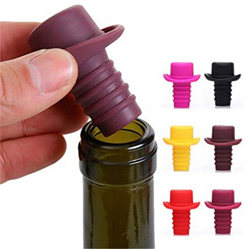 5Pcs Silicone Bottle Stoppers  - Wine Beer Hat review and price
