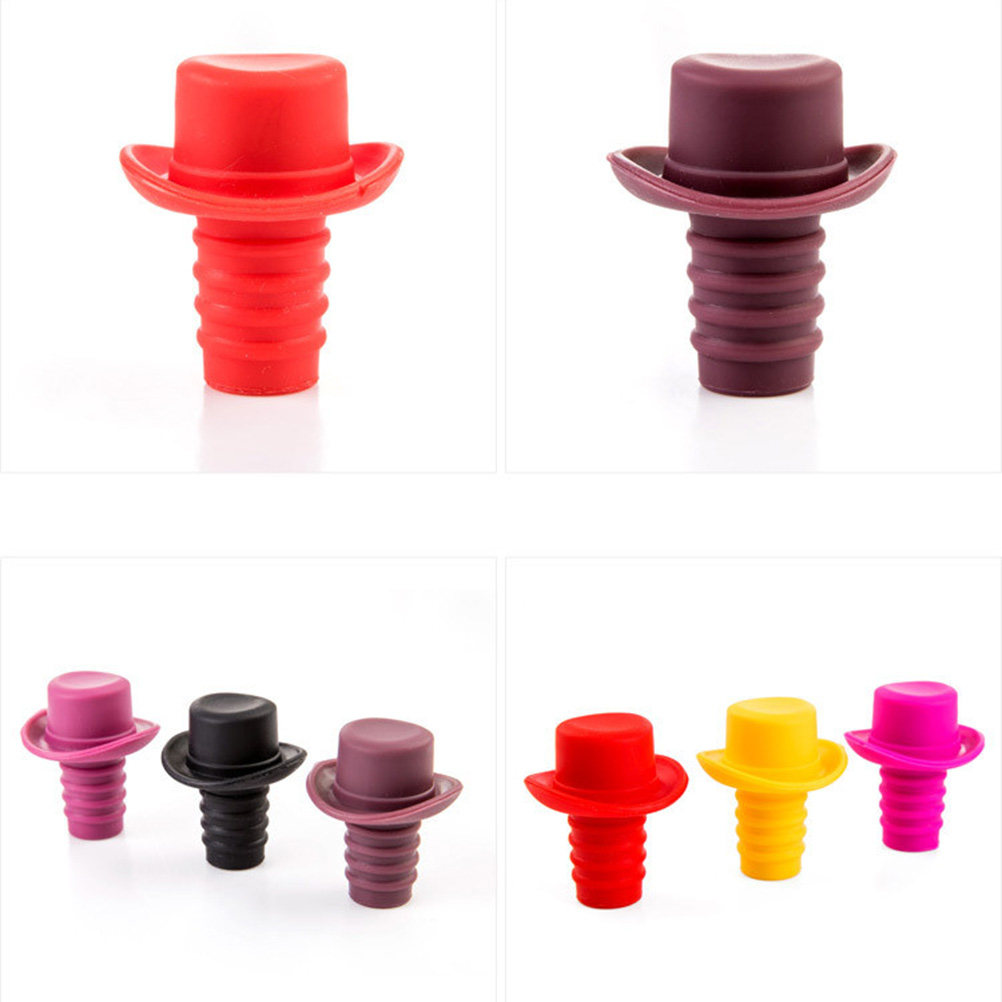 5Pcs Silicone Bottle Stoppers  - Wine Beer Hat review and price