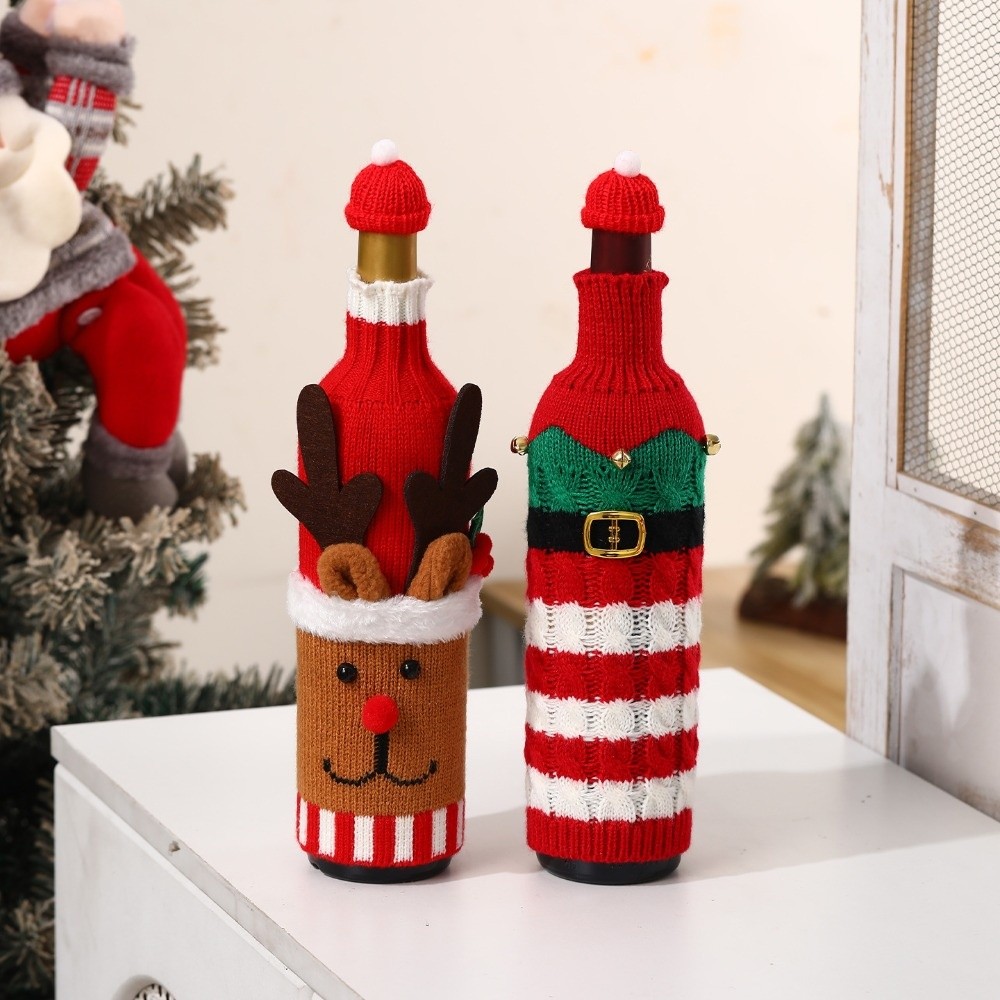 Knitted Wine Bottle Cover with - Wine Beer Hat review and price