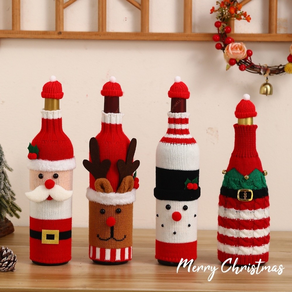 Knitted Wine Bottle Cover Elk  - Wine Beer Hat review and price
